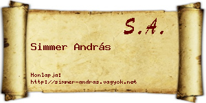 Simmer András névjegykártya